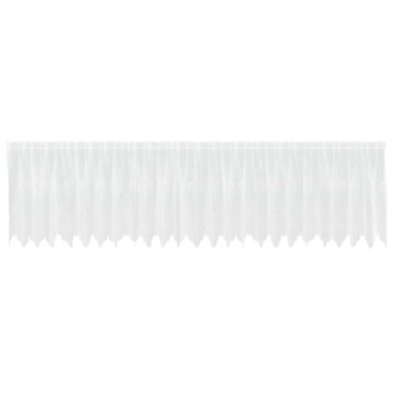Vidaxl Čipkasta Zavesa z zavesami Bela 600x120cm Poliester