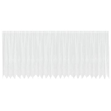 Vidaxl Čipkasta Zavesa z zavesami Bela 600x180cm Poliester