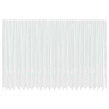 Vidaxl Čipkasta Zavesa z zavesami Bela 600x245cm Poliester