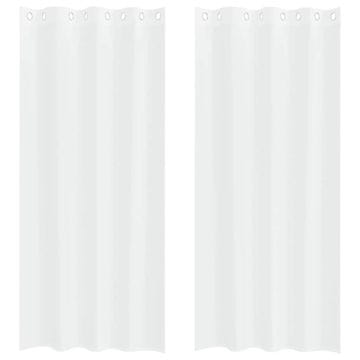 Vidaxl Voile zavesa z zavesami 2 pcs Bela 140x245cm Poliester
