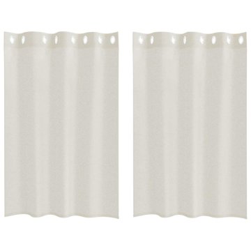Vidaxl Voile zavesa z zavesami 2 pcs krema 140x140cm Poliester