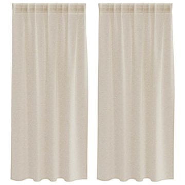 Vidaxl Voile zavesa z zavesami 2 pcs Peščena 175 x 140 cm Poliester