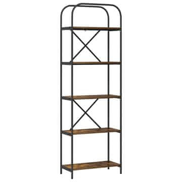 Vidaxl Knjižna polica Dimljeni hrast 60 x 30 x 183 cm Konstruiran les