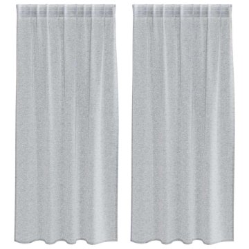 Vidaxl Voile zavesa z zavesami 2 pcs Temno siva 175 x 140 cm Poliester