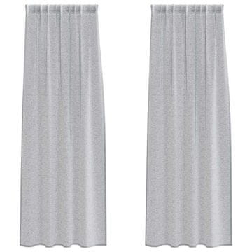 Vidaxl Voile zavesa z zavesami 2 pcs Temno siva 140x225cm Poliester