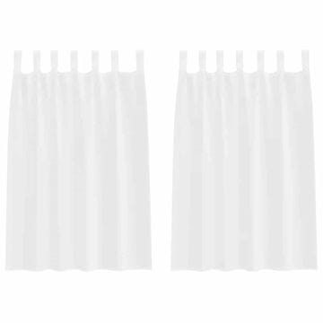 Vidaxl Voile zavesa z zavesami 2 pcs Bela 140 x 140 cm Poliester