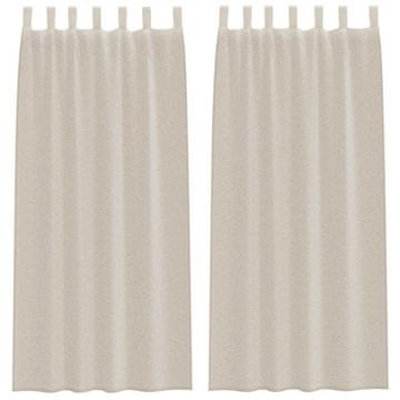 Vidaxl Voile zavesa z zavesami 2 pcs Peščena 245 x 140 cm Poliester