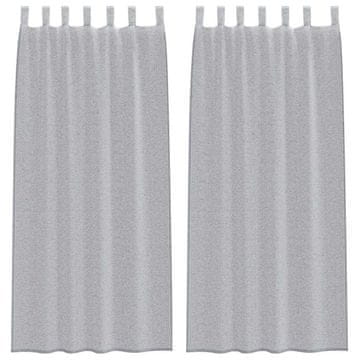 Vidaxl Voile zavesa z zavesami 2 pcs Temno siva 245 x 140 cm Poliester