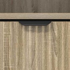 Vidaxl Visoka kopalniška omara z vrati sonoma hrast 31.5 x 33 x 190 cm