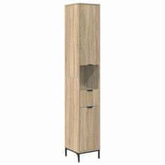 Vidaxl Visoka kopalniška omara z vrati sonoma hrast 31.5 x 33 x 190 cm
