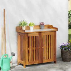 Vidaxl Vrtna omara s shranjevanjem z vrati Rjava 78 x 36.5 x 78cm