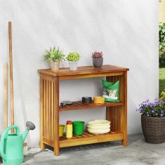 Vidaxl Vrtna omara s polico s shranjevanjem Rjava 75 x 35 x 70cm