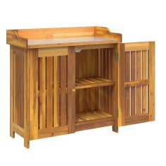 Vidaxl Vrtna omara s shranjevanjem z vrati Rjava 78 x 36.5 x 78cm