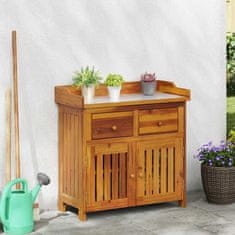 Vidaxl Vrtna omara s predalom s shranjevanjem Rjava 78 x 36.5 x 78cm