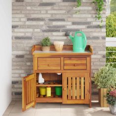 Vidaxl Vrtna omara s predalom s shranjevanjem Rjava 78 x 36.5 x 78cm