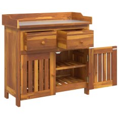 Vidaxl Vrtna omara s predalom s shranjevanjem Rjava 78 x 36.5 x 78cm