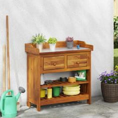 Vidaxl Vrtna omara s predalom s polico Rjava 78 x 36.5 x 78cm