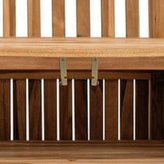 Vidaxl Vrtna klop s shranjevanjem 228 x 60 x 90 cm Trden tikov les