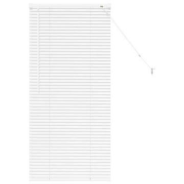 Vidaxl Okenska roleta z zavesami Bela Aluminij