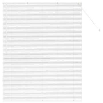 Vidaxl Okenska roleta z zavesami Bela Aluminij