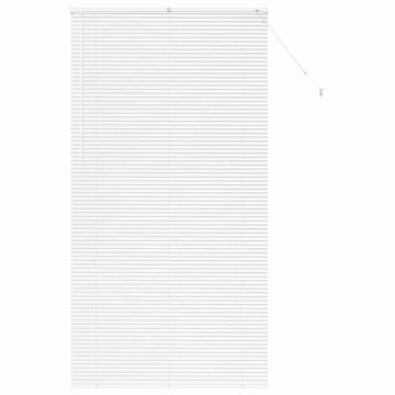 Vidaxl Okenska roleta z zavesami Bela Aluminij