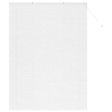 Vidaxl Okenska roleta z zavesami Bela Aluminij