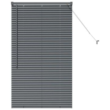 Vidaxl Okenska roleta z zavesami Temno siva Aluminij