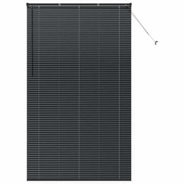 Vidaxl Okenska roleta z zavesami Črna Aluminij