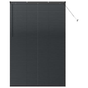 Vidaxl Okenska roleta z zavesami Črna Aluminij