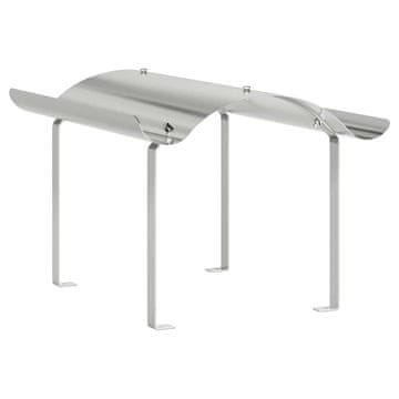 Vidaxl Dimniška kapica srebrna 59,5 x 50 x 36,5 cm Nerjaveče jeklo