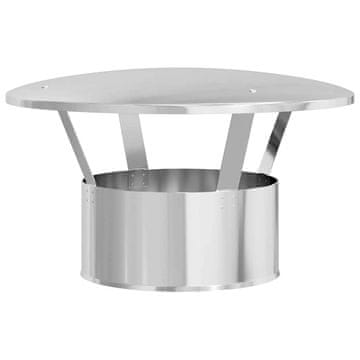 Vidaxl Pokrov za dimnik proti dežju srebrna 35 x 35 x 20 cm