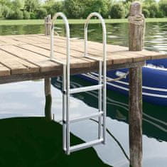 Vidaxl Lestev za pomol 4-stopnje srebrna 45 x 11.5 x 134 cm Aluminij