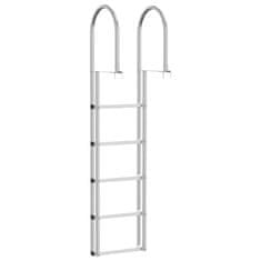 Vidaxl Lestev za pomol 4-stopnje srebrna 45 x 11.5 x 190 cm Aluminij