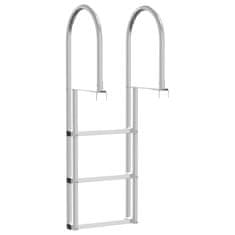 Vidaxl Lestev za pomol 4-stopnje srebrna 45 x 11.5 x 134 cm Aluminij