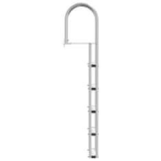 Vidaxl Lestev za pomol 4-stopnje srebrna 45 x 11.5 x 190 cm Aluminij