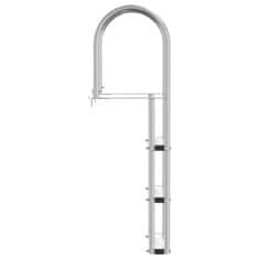Vidaxl Lestev za pomol 4-stopnje srebrna 45 x 11.5 x 134 cm Aluminij