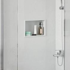 Vidaxl Tuš niša Bela 30 x 20 x 9,5 cm Nerjaveče jeklo