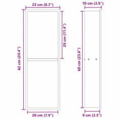 Vidaxl Tuš niša Bela 60 x 20 x 9,5 cm Nerjaveče jeklo