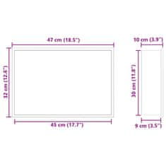 Vidaxl Tuš niša Črna 45 x 30 x 9,5 cm Nerjaveče jeklo
