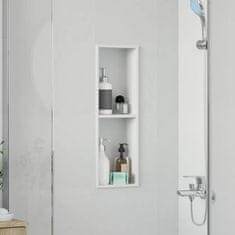 Vidaxl Tuš niša Bela 60 x 20 x 9,5 cm Nerjaveče jeklo
