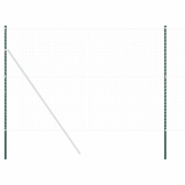 Vidaxl Ograjni stebri 2 pcs Zelena Jeklo s prašnim premazom