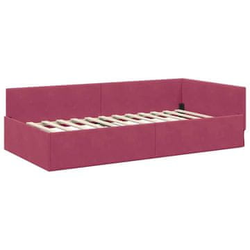 Vidaxl Kotna postelja z vzglavjem Vinorodna rdeča 80 cm x 200 cm blago