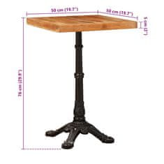 Vidaxl Bistro miza Rjava 50 x 50 x 76 cm Masiven les akacije