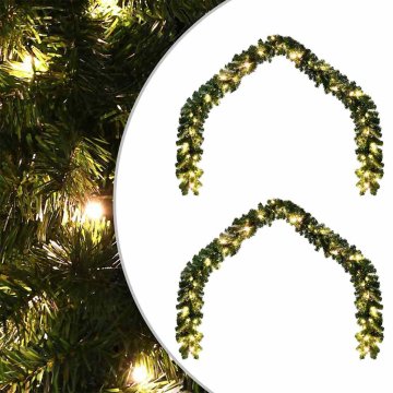 Vidaxl Božična girlanda med 600 LED 2 pcs Zelena PVC