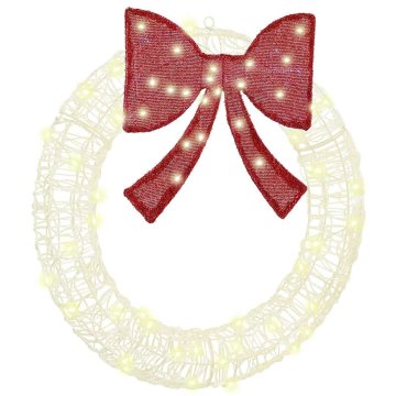 Vidaxl Venec med 60 LED Toplo bela 75 cm Akril