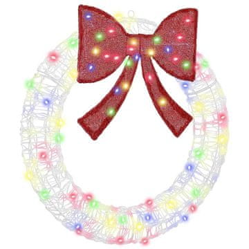 Vidaxl Venec med 60 LED večbarvno 75 cm Akril