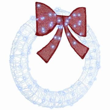 Vidaxl Venec med 80 LED Hladno bela 90 cm Akril