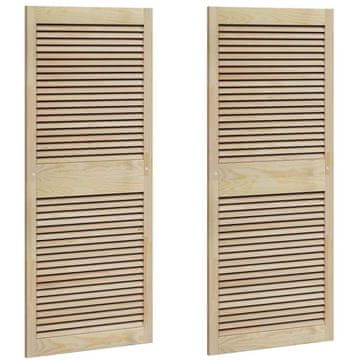 Vidaxl Vrata omare 2 pcs Naravna 140.5 x 2.1 x 49.5 cm Trdna borovina
