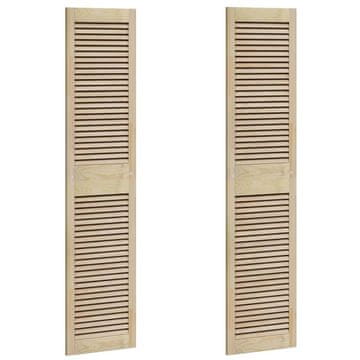 Vidaxl Vrata omare 2 pcs Naravna 140.5 x 2.1 x 49.5 cm Trdna borovina