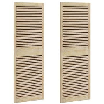 Vidaxl Vrata omare 2 pcs Naravna 140.5 x 2.1 x 49.5 cm Trdna borovina